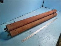 3 wooden Rollers for Cockshutt Combine or