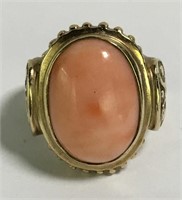 10k Gold And Coral Ring