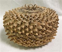 Hand Woven Basket Jar With Lid