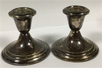 Pair Of Gorham Sterling Weighted Candle Sticks