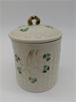 Vintage Belleek Fine Porcelain Jam Jar