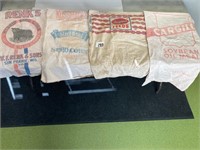 (4) Feed & Seed Bags with Advertising