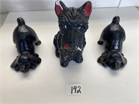 (3) Plaster Dog Figurines