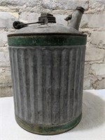 Galvanized Vintage Gas Can w/Spout & wooden