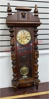 Large Antique Wall Clock w/ Unique Dial &