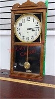 Vintage Waterbury Clock Co Wall Clock w/ Key 34