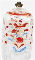 Stiegel Type Enamel Decorated Bottle 5.5"H