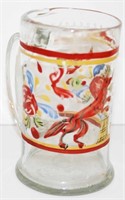 Stiegel Type Enamel Decorated Handled Mug 4"H