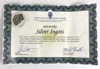 .999 Pure Silver Ingots