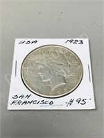 USA- 1923  Peace silver dollar