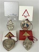 Wallace Silversmith Sterling Ornaments, Lot of 4