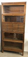 Antique Barrister Bookcase with 10 Flat Drawers