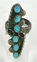Sterling Silver Ring with Turquoise Stones