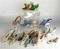 Assorted Decorative Shoes including Fenton Glass