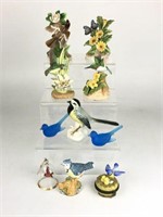 Bird Figurines including Lefton, Royal Heritage,
