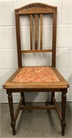 Oak Dining Chair with Inset Upholstered Seat