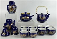 Cobalt Blue Asian Tea Set, Ginger Jars & Bells
