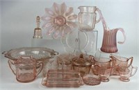Selection of Pink Glassware, some Depression Glass