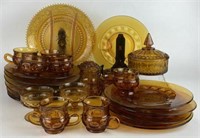 Vintage Amber Glass Dinnerware