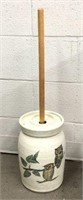 Stoneware Butter Churn with Owl Theme