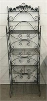 Scrolled Metal Bakers Rack with 4 Shelves