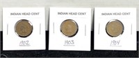 1902,1903,1904 Indian Head Cents