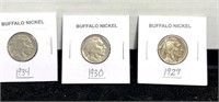 1929,1930,1934 Buffalo Nickels