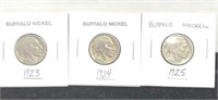 1923,1924,1925 Buffalo Nickels