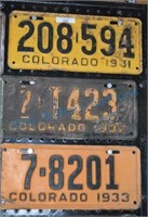 1931-1933 Co. license plates