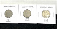 1907 1908 1909 liberty V Nickels