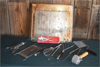 Grouping vintage kitchen utensils