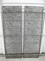 2 Metal Framed Woven Twig Wall Decor