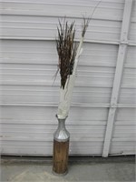 Metal & Wood Dry Arrangement Vase w/ Arrangement
