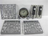 Decor Table Clock & Assorted Wall Decor