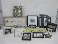 Lot Of Wall Signs, Frames & Decor - 21" Widest