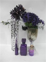 Vases w/ Dry Arrangements & Other Bottle Decor