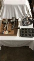 Meat grinders, cooking dishes