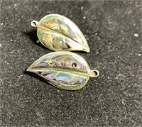 Sterling and Abalone  vintage earrings