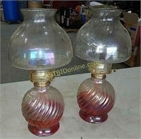 2 Beautiful Vintage Kerosene Lamps