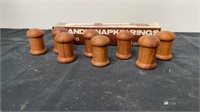 Napkin rings with salt and pepper shakers set of