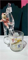 Box of Misc - 1984 Olympics Mug, Acrylic Reindeer,