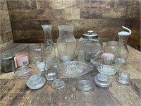 Glass Vases, Jars, Lids, Bowls, and More