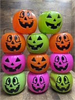 (11) Plastic Jack-O-Lantern Halloween Buckets