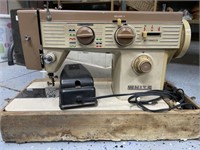 White Sewing Machine and Case (unknown working