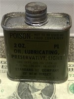 Vintage Standard oil company military gun oil can