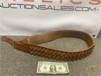 Tooled leather rifle ammunition belt 50 inches