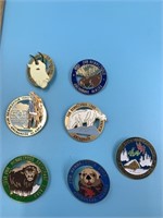 Lot of 7 fur Rondy pins: 1995, 1992, 1980, 1993, 1