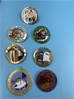 Lot of 7 fur Rondy pins: 1976, 1996, 1990, 1984, 1