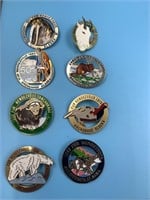 Lot of 8 fur Rondy pins: 1979, 1987, 1980, 1992, 1