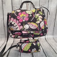 Vera Bradley Purse & Wallet In Moon Blooms